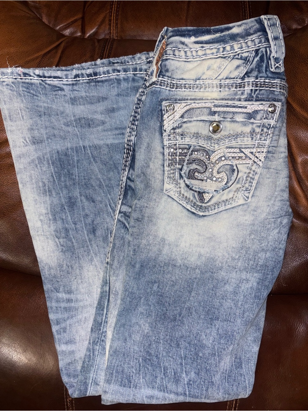 Rock Revival Women's Bootcut Jeans with Embellished Pocket